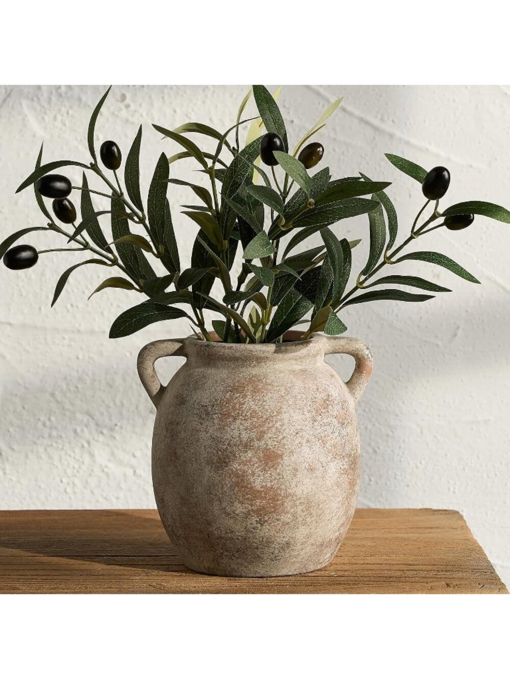 7.6 inch Terracotta Ceramic Flower Pottery Farmhouse Rustic Vase Living Room Dec